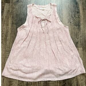Meadow Rue Sz Small Blush Pink Keyhole Lined Sleeveless Tank Top Blouse Top